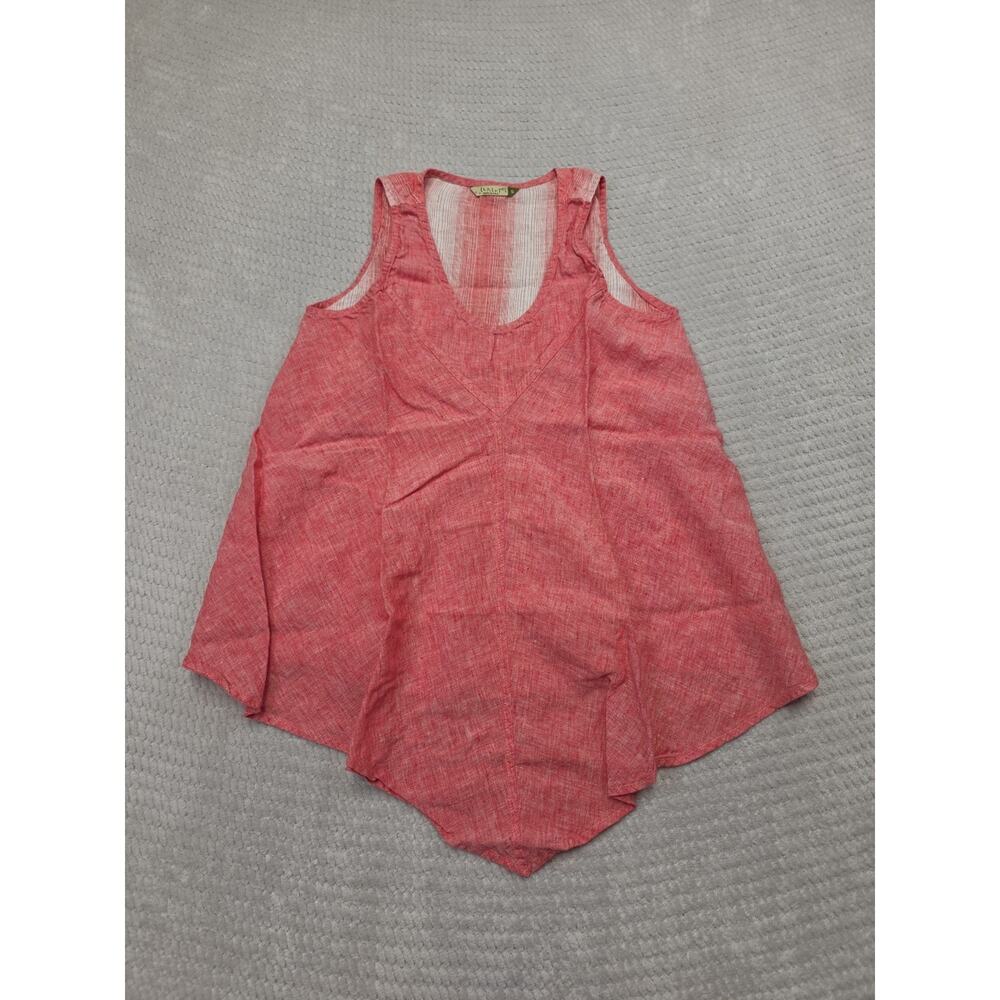 Chalet Shirt Womens Small Asymmetrical Hem Linen Sleeveless Blouse